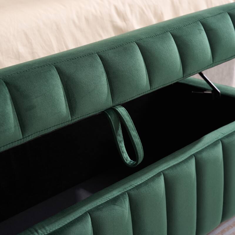 49.2"W Modern Storage Bench,Bedroom Ottoman Bench with Metal Legs