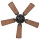preview thumbnail 3 of 8, Hinkley Cabana Outdoor Ceiling Fan - Matte Black - 36"
