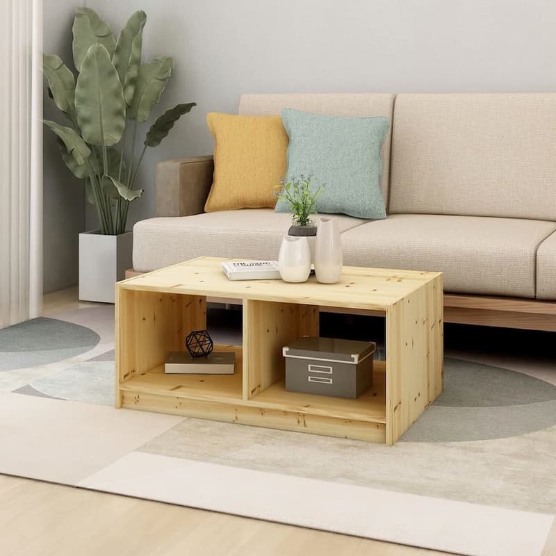 vidaXL Coffee Table 29.5"x19.7"x13.2" Solid Firwood - 29.5" x 19.7" x 13.2"