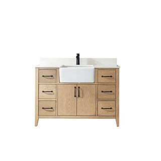 Sevilla 48" Vanity in Washed Ash with Countertop Without Mirror