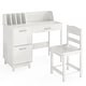 preview thumbnail 9 of 7, Gymax Kids Study Desk & Chair Set w/Chair 2 Storage Cabinets Drawer 4