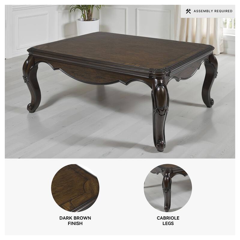 Signature Design by Ashley Maylee Dark Brown Coffee Table - 50" W x 37" D x 20" H