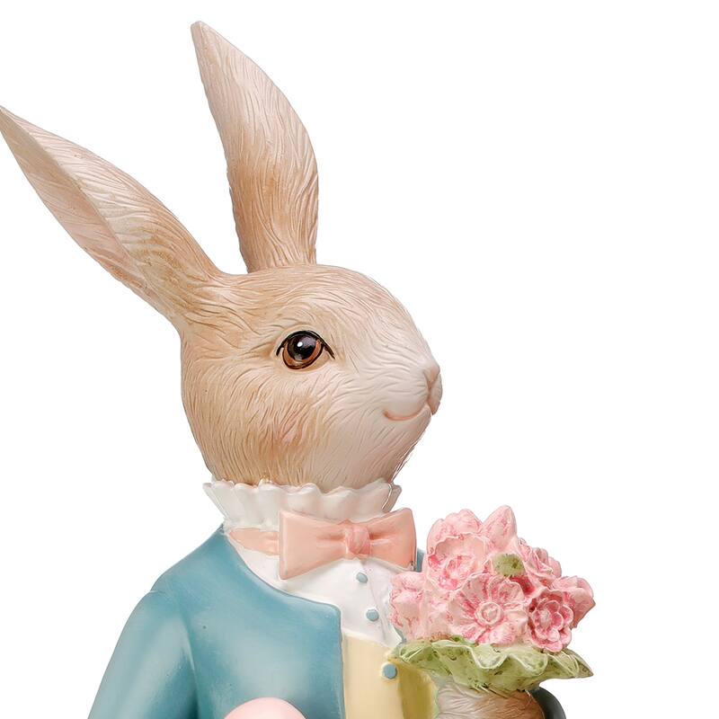 Dressed Bunny With Egg 16" Set of 2 - 16