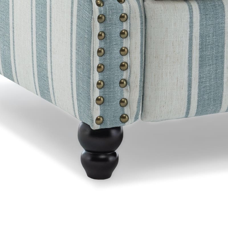 Mid-Century Nailhead PU Leather Linen Recliner