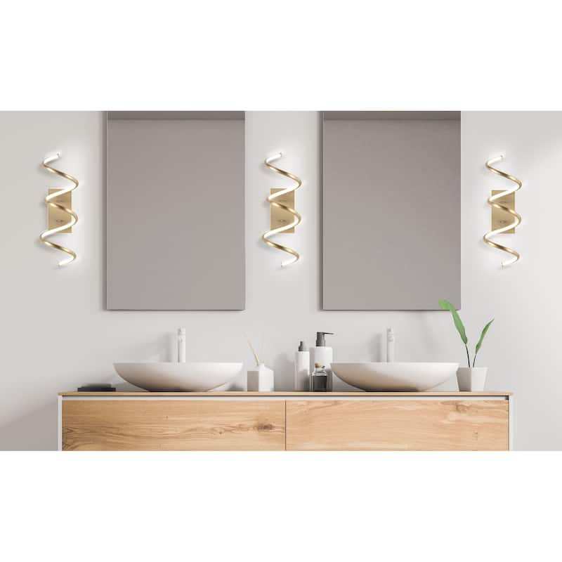 Draper Modern Metal Integrated LED Vanity Light Sconce, by JONATHAN Y