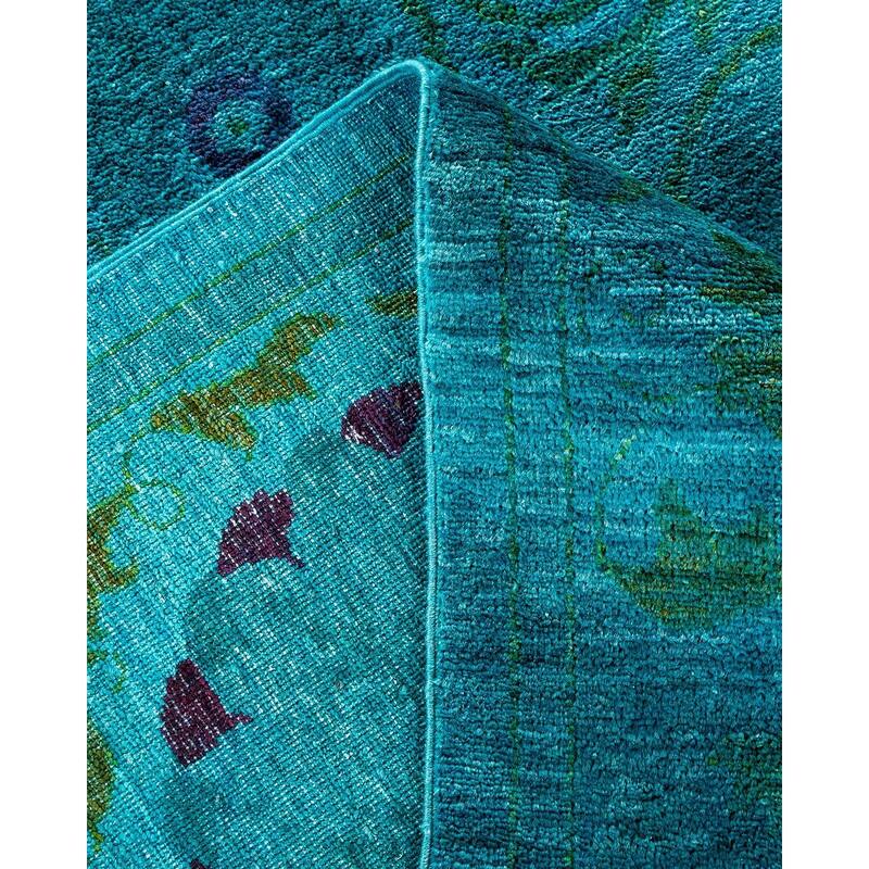 Vibrance, One-of-a-Kind Hand-Knotted Area Rug - Blue, 12' 1" x 15' 10" - 12' 1" x 15' 10"