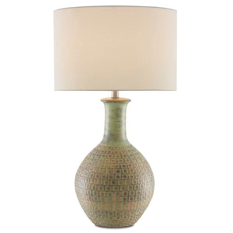 Currey & Company Loro Green Table Lamp - 30.5"h x 17"dia