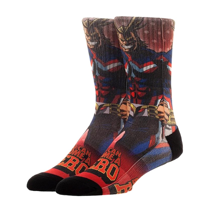Bioworld My Hero Academia Manga All Might Men S Sublimated Crew Socks Overstock 20246672