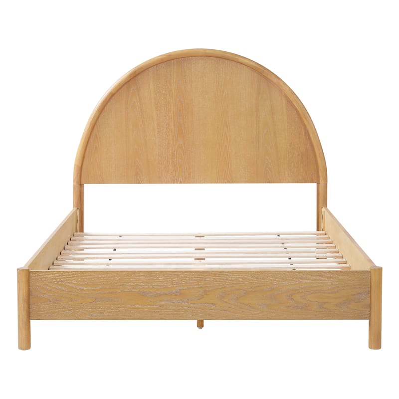 Christopher Knight Home - Modern Mid-Century Wooden Platform Bed with Arched Headboard
