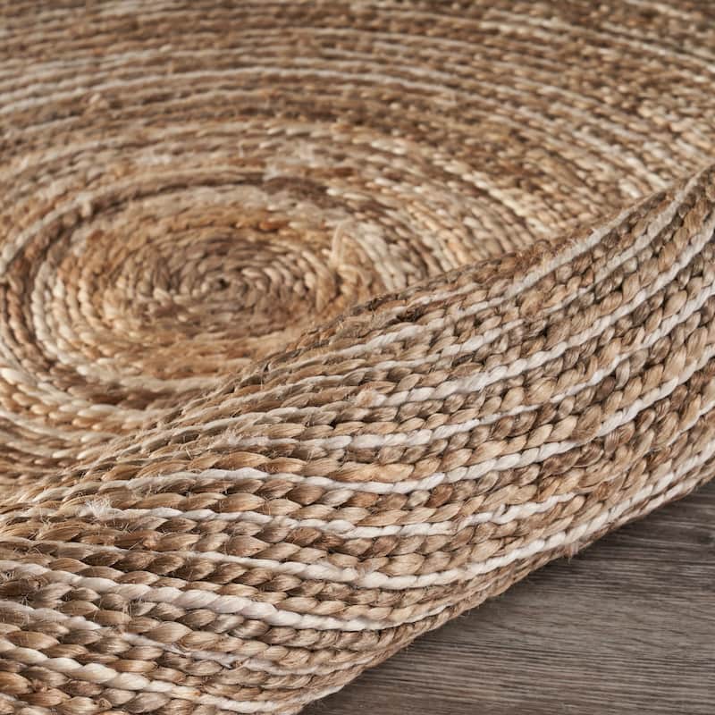Sevita Organic Jute Spiral Area Rug, Bleach and Natural