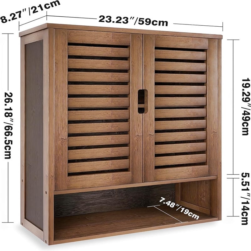 Bathroom Cabinet Wall Mounted - 8.27"D x 23.23"W x 26.18"H