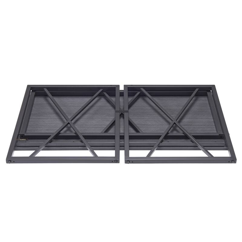 Desk - Gray Herringbone & Black Finish - 48" L x 24" W - Modern Office & Home Desk