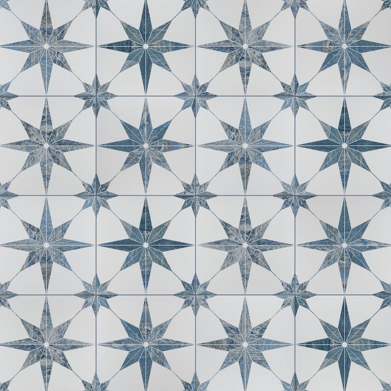Merola Tile Cassis Stella Blue 9-3/4" x 9-3/4" Porcelain Floor and Wall Tile