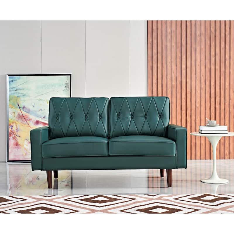 Acire Faux Leather Cushion Back 2PCS Living Room Set