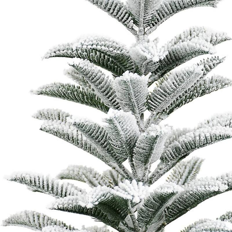 HomeRoots 2' Sparse Flocked Fir Christmas Tree With Burlap Base - White - 10.00 in. x 19.68 in. x 10.00 in.