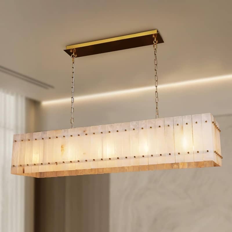 KAYLA Modern Chandelier 54 in Alabaster Chandelier - 54in