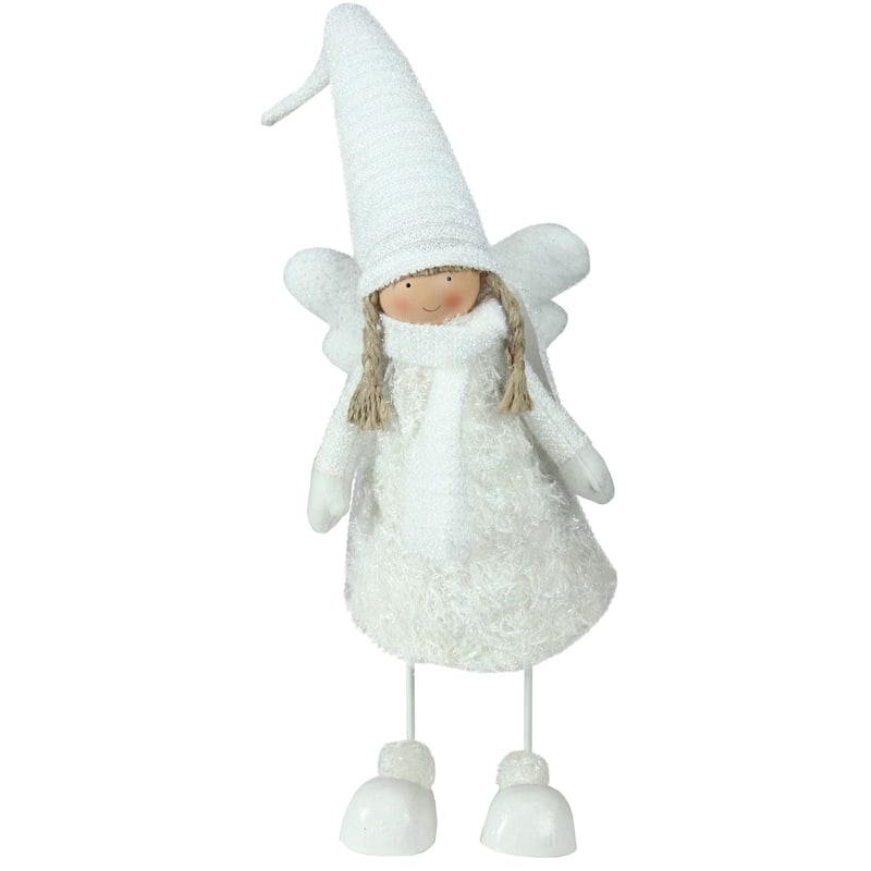Bobble Girl Angel Christmas Figurine - 26.75" - White
