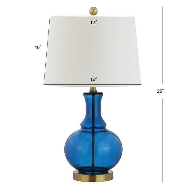 dimension image slide 0 of 4, Edward 25" Glass LED Table Lamp, Mercury Silver/Brass Gold (Set of 2) by JONATHAN Y