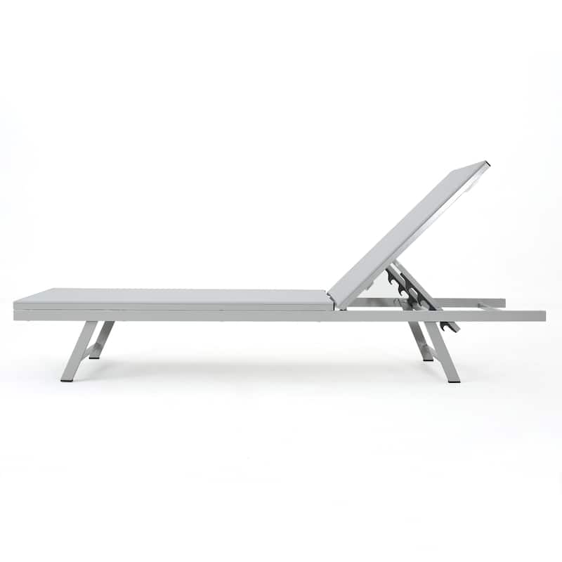 Salton Outdoor Aluminum Mesh-seat Chaise Lounge (Set of 4) by Christopher Knight Home