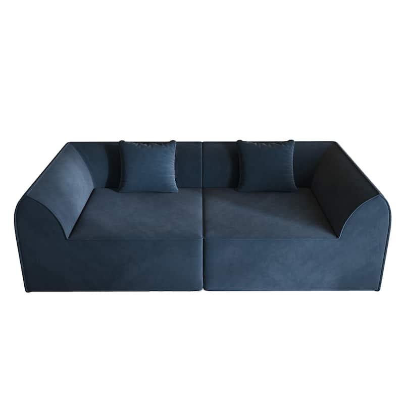 Compressed Memory Foam Sofa with PillowS, 2-Seater Lounger Daybed