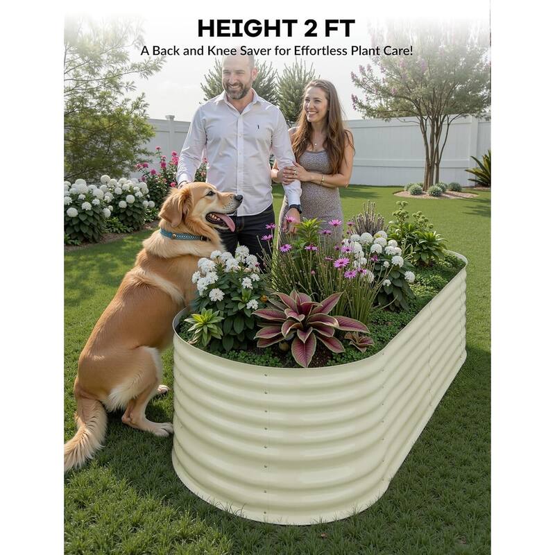 Galvanized Raised Planter Boxes Outdoor, for Vegetables, Fruits, Flower