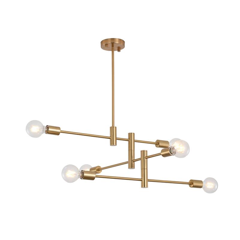Three Tier Brushed Bronze Metal Ceiling Fixture - brass