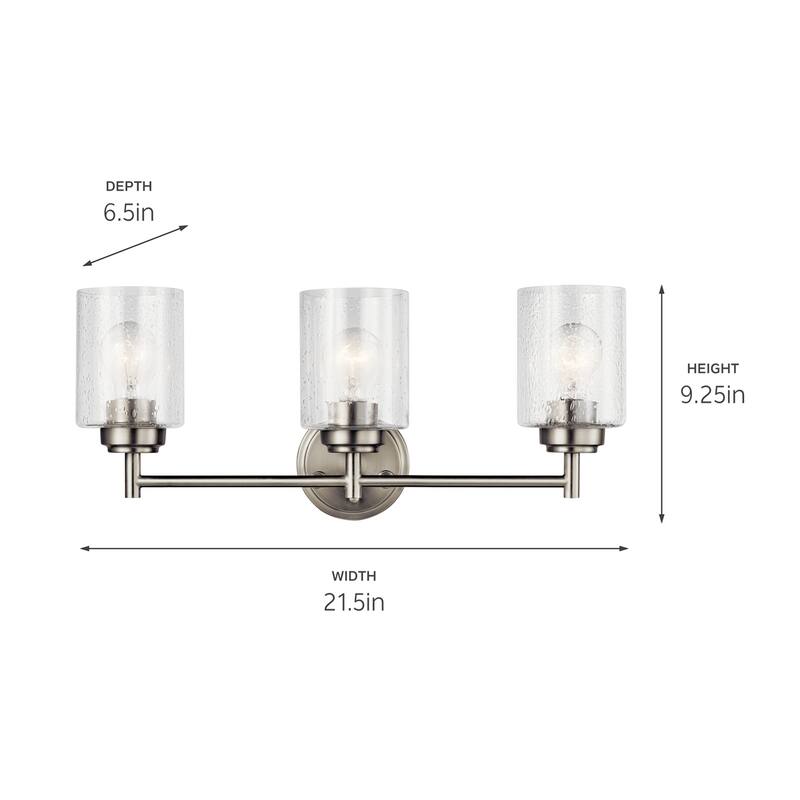 Kichler Lighting Winslow 3-light Brushed Nickel Bath Vanity Light