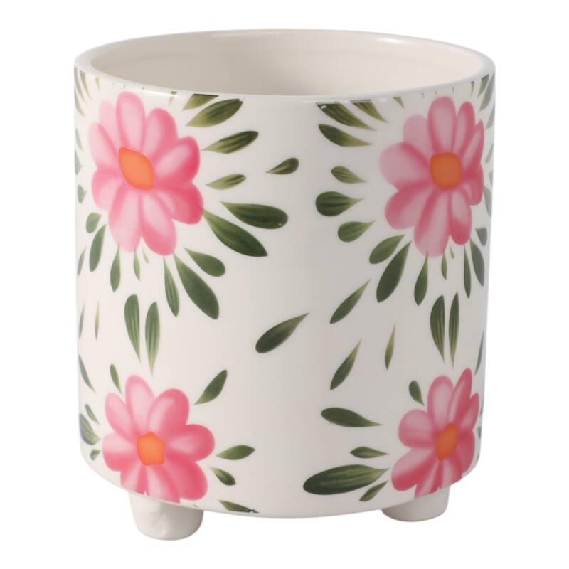 Planter Outdoor Stylish Cute Hand Painted Flower Design
