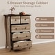 preview thumbnail 11 of 18, Gymax 2PCS 38'' Farmhouse Chest of Drawers w/ 5 Folding Fabric Drawers