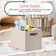 preview thumbnail 28 of 64, Foldable Collapsible Storage Box Bins Linen Fabric Shelf Basket Cube Organizer with Leather Handles - Set of 6