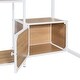 preview thumbnail 19 of 18, White Full Size Metal Wood Loft Bed with Desk, Stool, and Open-Style Wardrobe