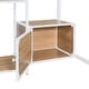 preview thumbnail 19 of 18, White Full Size Metal Wood Loft Bed with Desk and Stool, Open-Style Wardrobe, Shelves and Cabinet