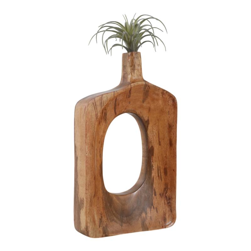Wood Decorative Vase Cutout Center Tall Stylish Statement Decor