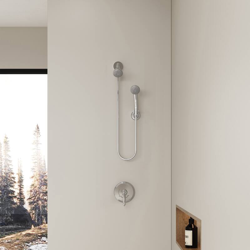 Wall Mounted Shower Set With Handheld Shower (Valve Not Included)