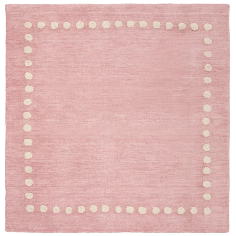 SAFAVIEH Handmade Kids Armanda Wool Rug - Pink - 5'  x  5' - Square