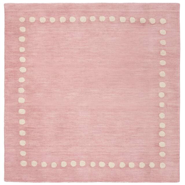 SAFAVIEH Handmade Kids Armanda Wool Rug - 5' x 5' Square - Pink