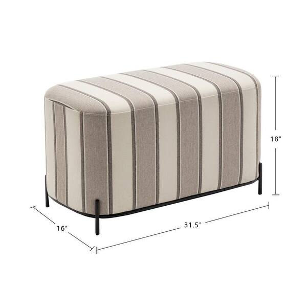 dimension image slide 4 of 7, WOVENBYRD 32" Modern Decorative Bench with metal base