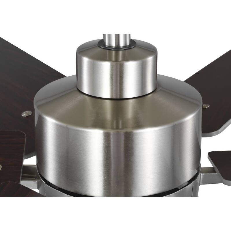 Dallam Collection 60 in. Six-Blade Brushed Nickel Transitional Ceiling Fan with Integrated CCT-LED Light - 60 in x 60 in x 14 in
