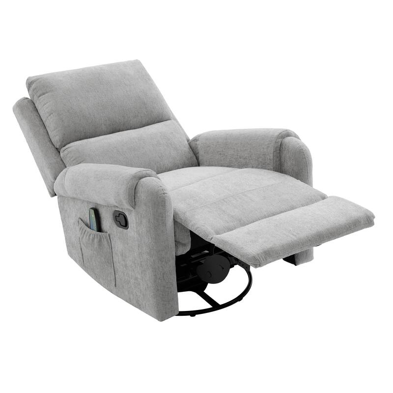 Manual Recliner Massage Recliner Chair Nursery Recliner Chair Swivel Rocker Recliner Sofa with a Side Storage Pocket