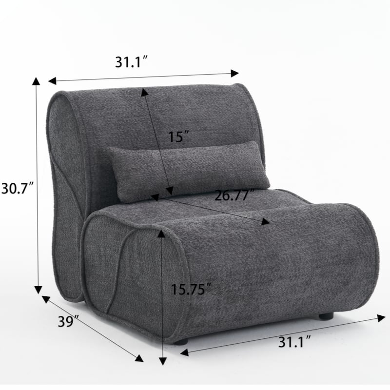 Soft Pellet Velvet Recliner - Comfortable Lounge Chair with Waist Pack Padding, Modern Design