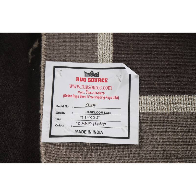 Hand Knotted Oriental 100% Wool Carpet Tribal Tribal Greys & Charcoal Gabbeh Area Rug - 7' 10'' X 5' 5''