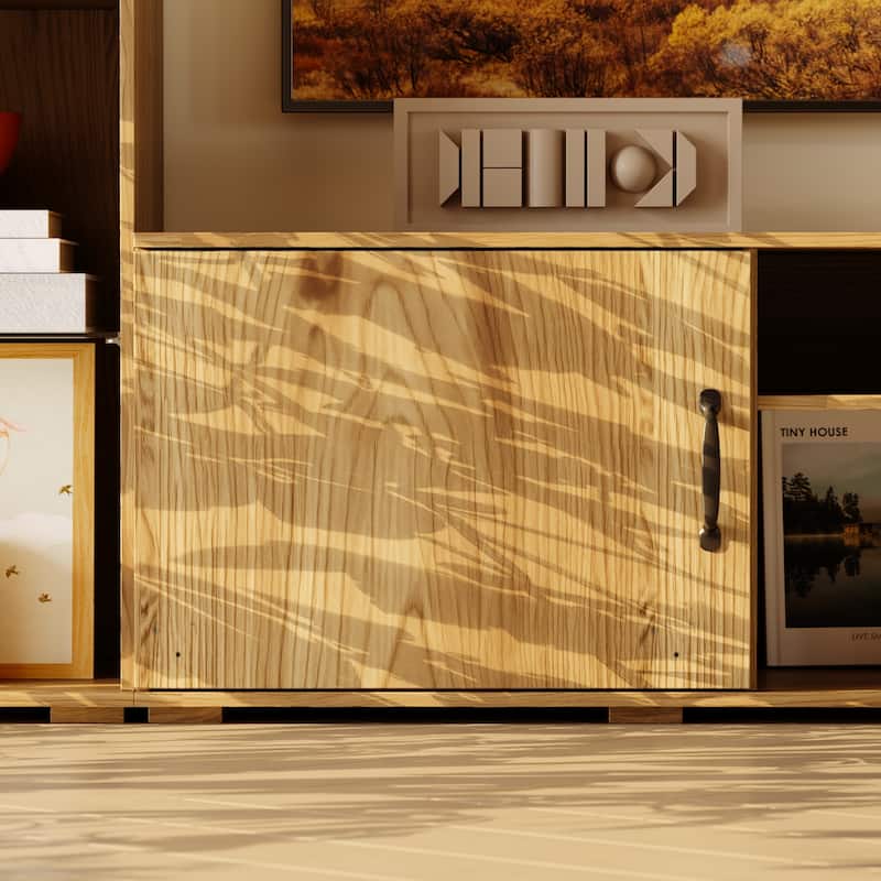 Modern Wall Entertainment Center with TV Stand and Storage Cabinets, Modular Media Console System