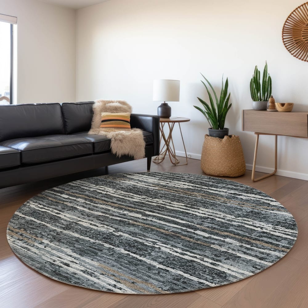 Premium Washable Super Soft Modern Ombre Stripes Mayfield Rug