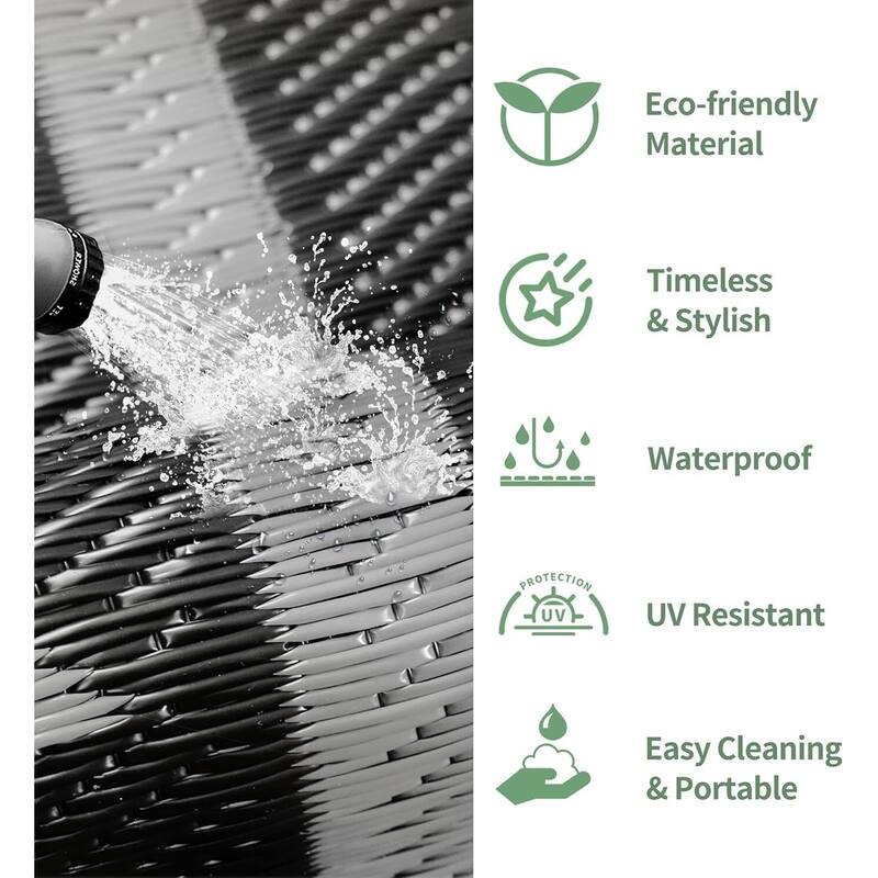 Mcow Geo Harmony Reversible Woven Waterproof Outdoor Area Rug