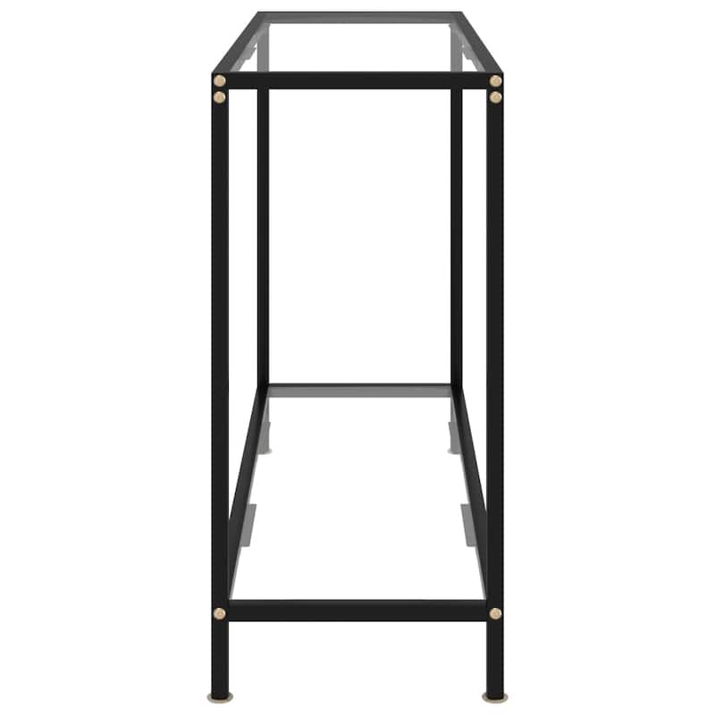 vidaXL Console Table Transparent 39.4"x13.8"x29.5" Tempered Glass - 39.4" x 13.8" x 29.5"