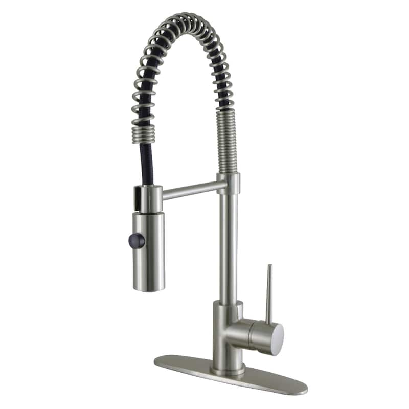 Kingston Brass New York Single-Handle Pre-Rinse Kitchen Faucet - Brushed Nickel