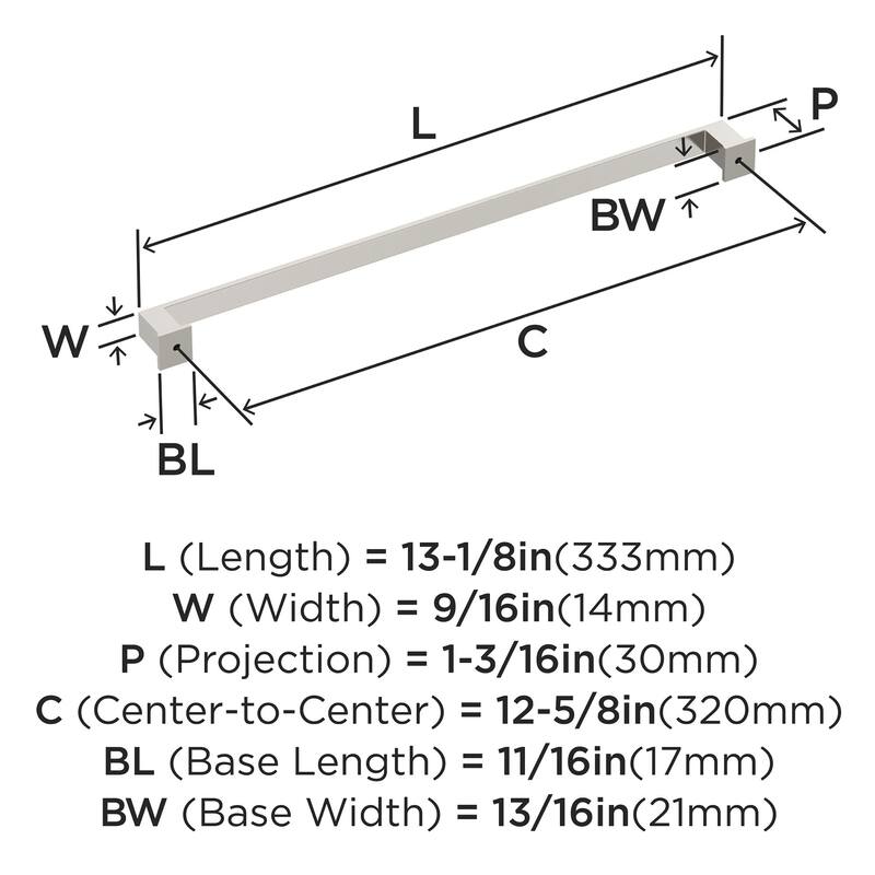 Amerock BP37362 Appoint 12-5/8" Center to Center Handle Cabinet Pull