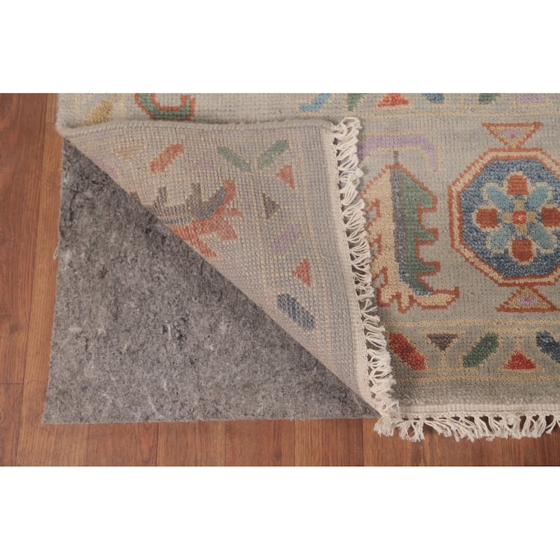 Oushak Area Rug Handmade Transitional Grey Wool Carpet - 7'10"x 9'11"