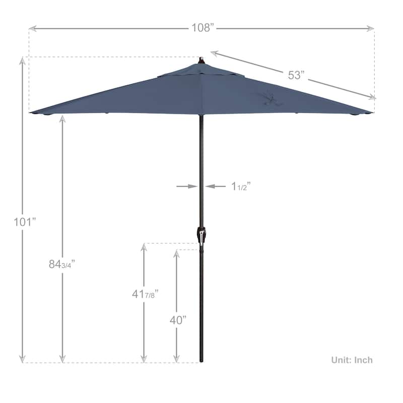 North Bend 9-foot Crank Open Auto-tilt Bronze Finish Patio Umbrella by Havenside Home (Base not included)