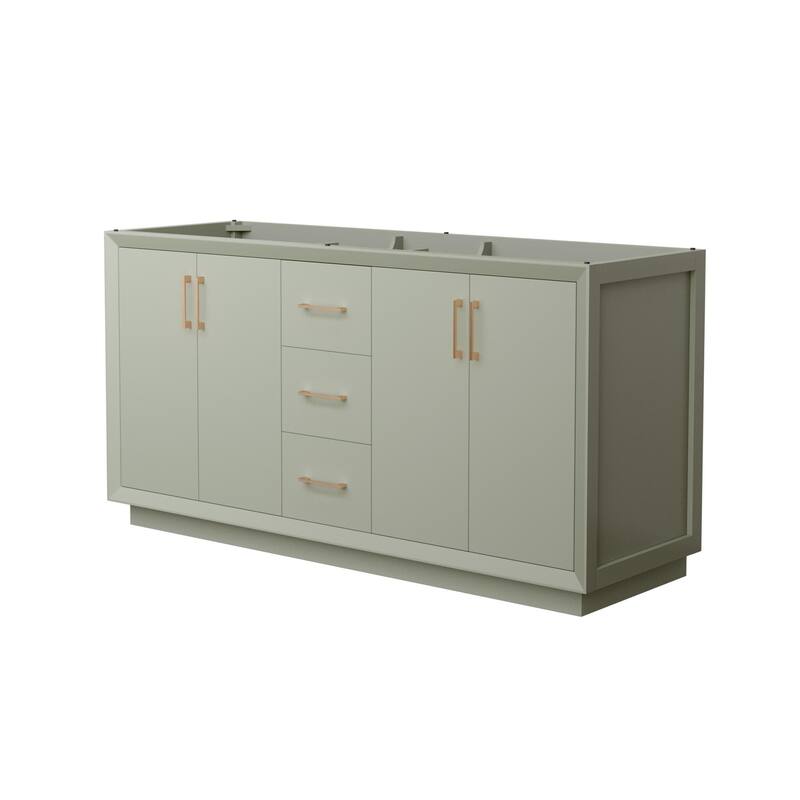 Wyndham Collection WCF414166D-CXSXX-MXX Strada 65" Double Free - Light Green / Satin Bronze Hardware